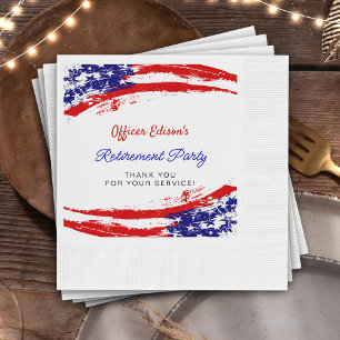 USA American Flag Military Retirement Party Napkin