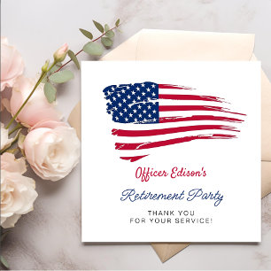 USA American Flag Military Retirement Party Napkin