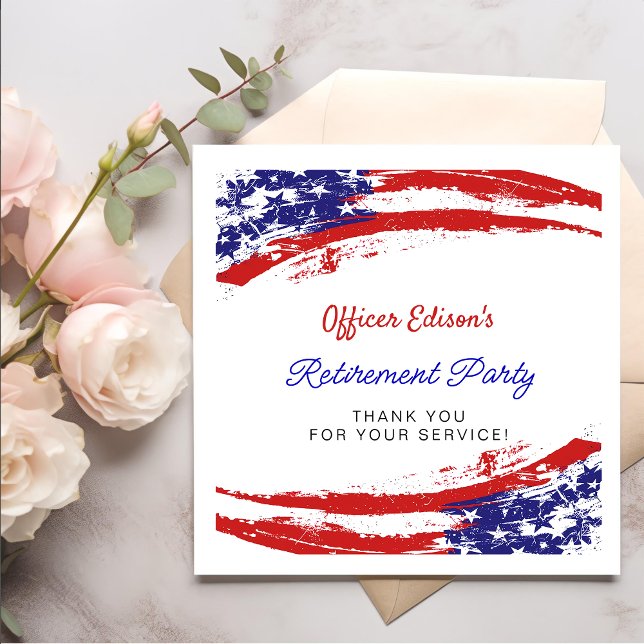 USA American Flag Military Retirement Party Napkin (Creator Uploaded)