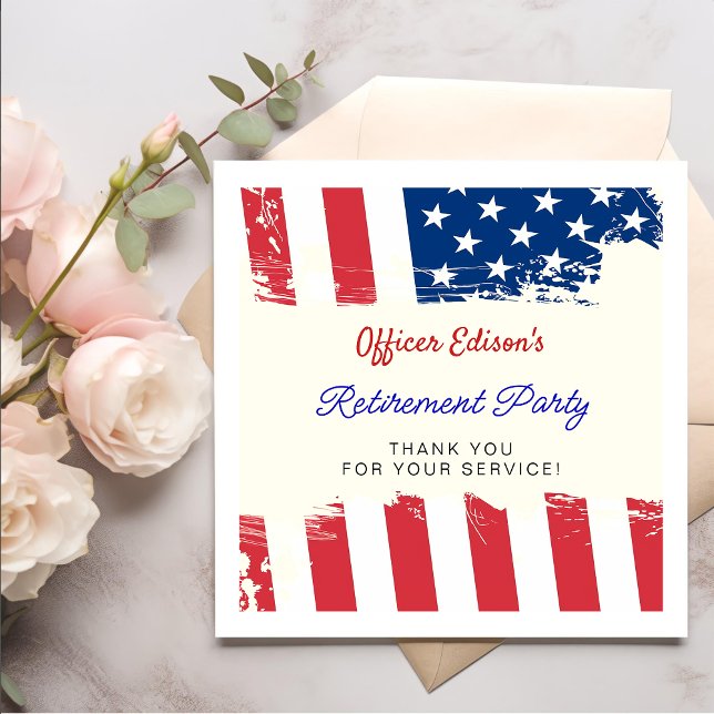 USA American Flag Military Retirement Party Napkin (Creator Uploaded)