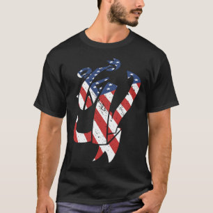 USA American Flag Nautical Blue Anchor Patriotic T-Shirt