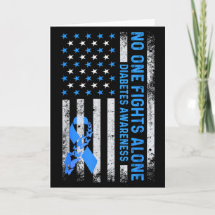 Usa American Flag No Fighting Alone Diabetes Aware Card