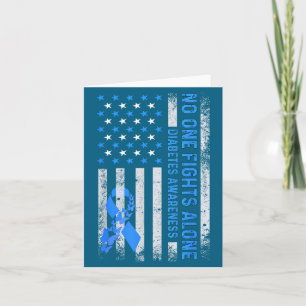 Usa American Flag No Fighting Alone Diabetes Aware Card