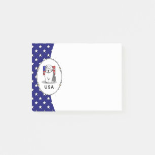 USA American Flag Old English Sheepdog (Grey 1) Post-it Notes