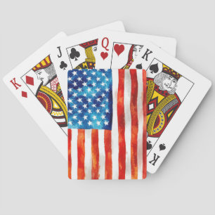 USA American Flag Patriot 4th of July Parade Vet Playing Cards