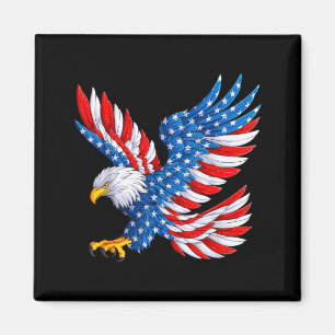USA American Flag Patriotic 4th of July Bald Eagle Magnet