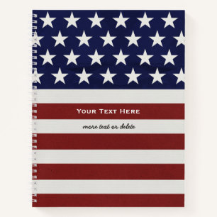 USA American Flag Patriotic 4th of July Custom Notebook