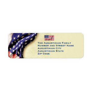 USA   American Flag   Patriotic Customised Return Address Label