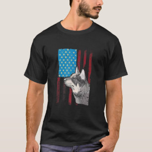 Usa American Flag Patriotic Dog Australian Cattle T-Shirt