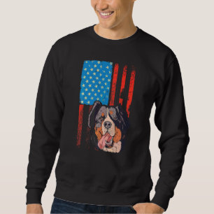 Usa American Flag Patriotic Dog Bernese Mountain Sweatshirt