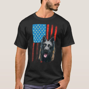 Usa American Flag Patriotic Dog Dutch Shepherd T-Shirt