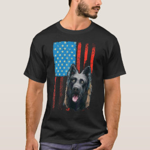 Usa American Flag Patriotic Dog Dutch Shepherd T-Shirt