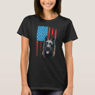 Usa American Flag Patriotic Dog Dutch Shepherd T-Shirt