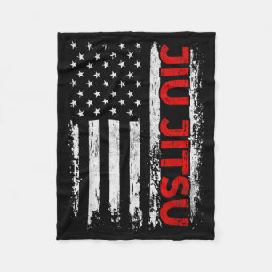 USA American Flag Patriotic Jiu-Jitsu BJJ Fleece Blanket