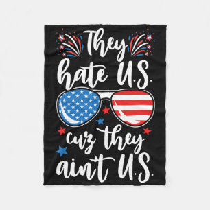 Usa American Flag Patriotic Nurse Day Week 4th Of Fleece Blanket