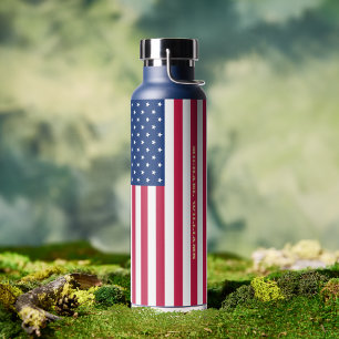 USA American Flag Patriotic Personalised Monogram Water Bottle