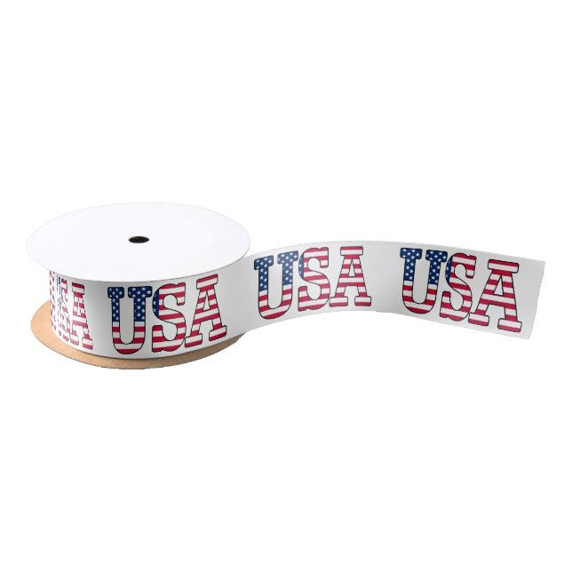 USA American Flag Patriotic Red White Blue Ribbon Satin Ribbon (Spool)