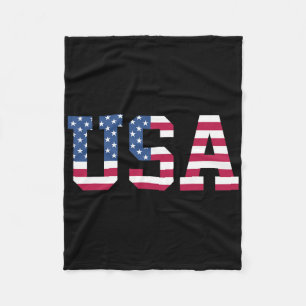 Usa American Flag Patriotic Red White Blue Stars A Fleece Blanket