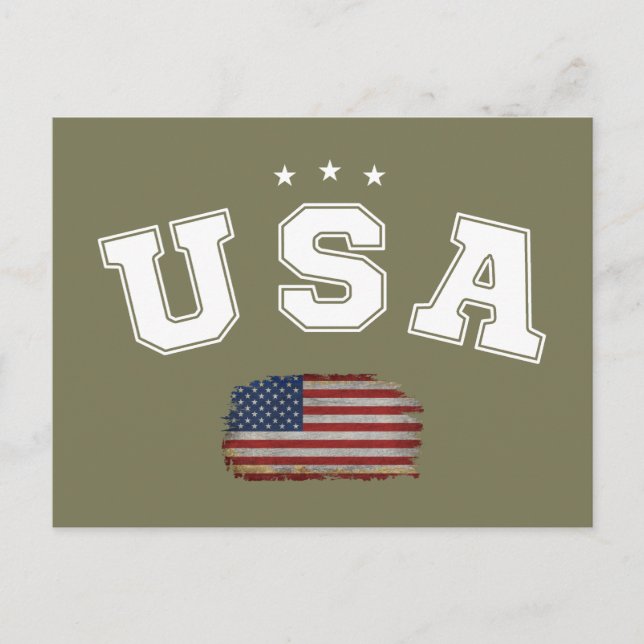 USA American Flag Patriotic Veterans 4th of July Postcard (Front)