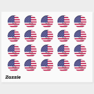 USA & American flag patriots, holiday / sports Classic Round Sticker