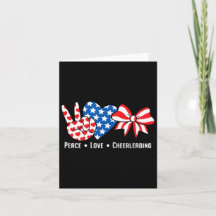 Usa American Flag Peace Love Cheerleading Cheerlea Card