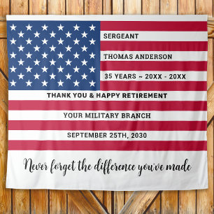 USA American Flag Personalised Military Retirement Tapestry