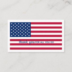 USA American Flag Personalised Military Thank You Business Card