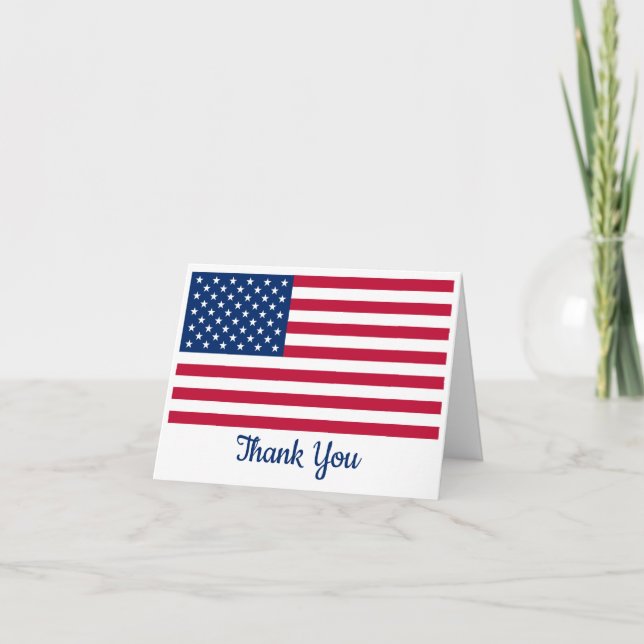 USA American Flag Personalised Military Thank You Card (Front)