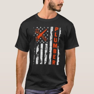 Usa American Flag Plumber Men Women Patriotic T-Shirt