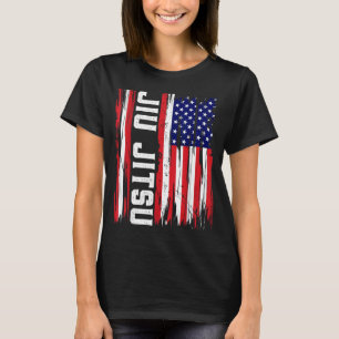 USA American Flag Police Jiu Jitsu Brazilian BJJ T-Shirt