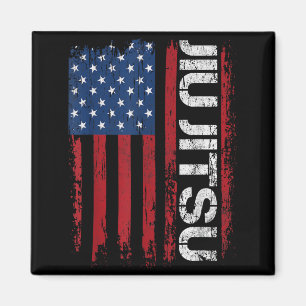 USA American Flag Police Patriotic Jiu Jitsu Magnet