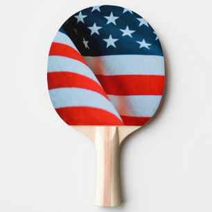 USA American Flag Red White and Blue Ping Pong Paddle