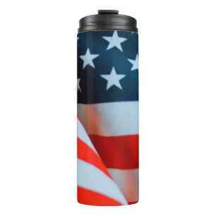 USA American Flag Red White and Blue Thermal Tumbler