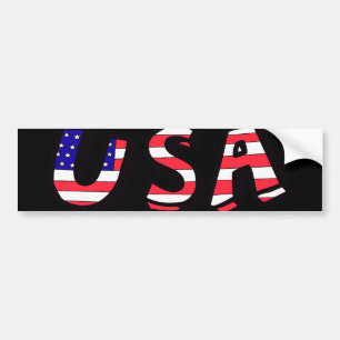 USA American Flag Red White Blue Bumper Sticker