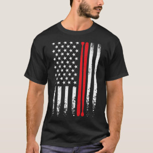 Usa American Flag Retro Music Drummer Drum Stick 4 T-Shirt