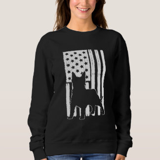 Usa American Flag Silky Terrier Dog Theme Design Sweatshirt