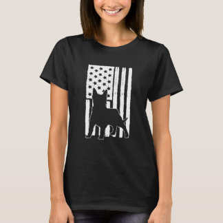 Usa American Flag Silky Terrier Dog Theme Design T-Shirt