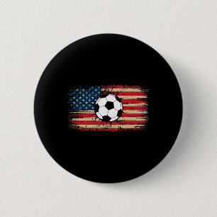 Usa American Flag Soccer Ball Burst Patriotic Foot 6 Cm Round Badge