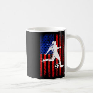 Usa American Flag Soccer Shirt For Girls Women Coffee Mug