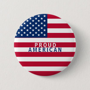 USA American Flag Stars and Stripes 6 Cm Round Badge