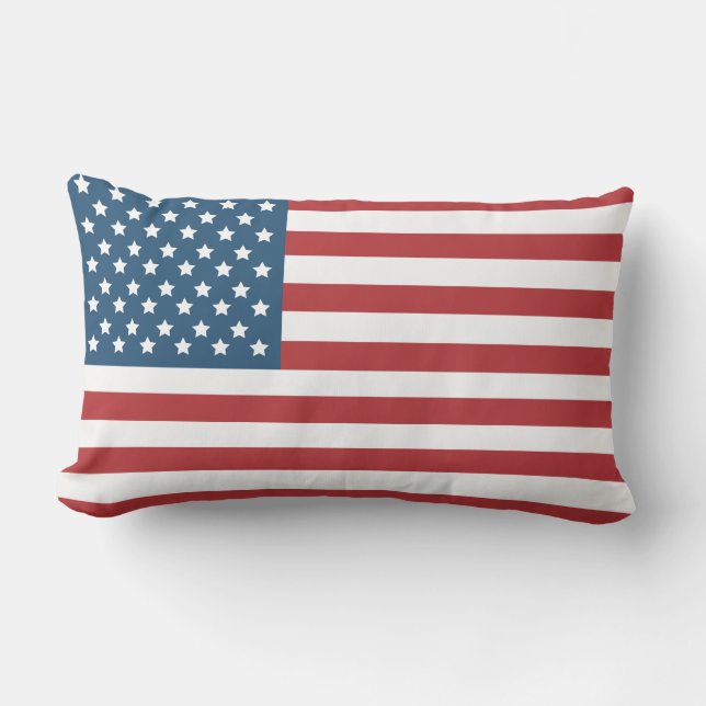 USA American Flag Stars and Stripes Lumbar Cushion (Front)