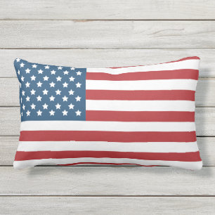 USA American Flag Stars and Stripes Lumbar Cushion