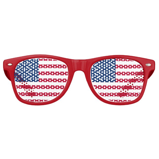 USA American Flag Stars and Stripes Retro Sunglasses (Front)