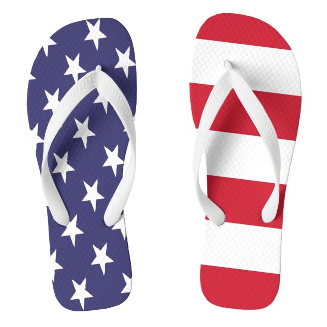 USA American Flag Stars And Stripes Thongs (Footbed)