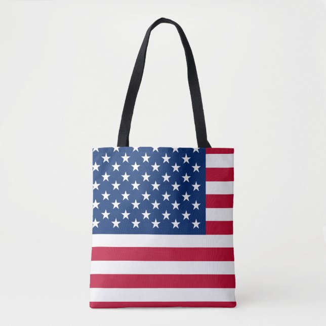 USA American Flag Stars and Stripes Tote Bag (Front)