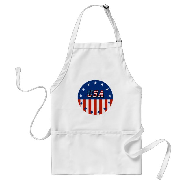 USA - American Flag & Stars in Circle Adult Apron (Front)
