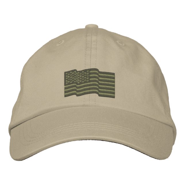 USA American Flag Stars 'n Stripes Embroidered Cap (Front)