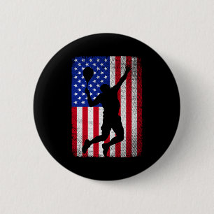 Usa american flag tennis for men women 6 cm round badge