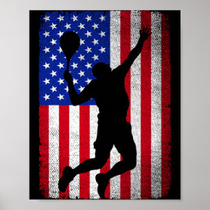Usa american flag tennis for men women poster