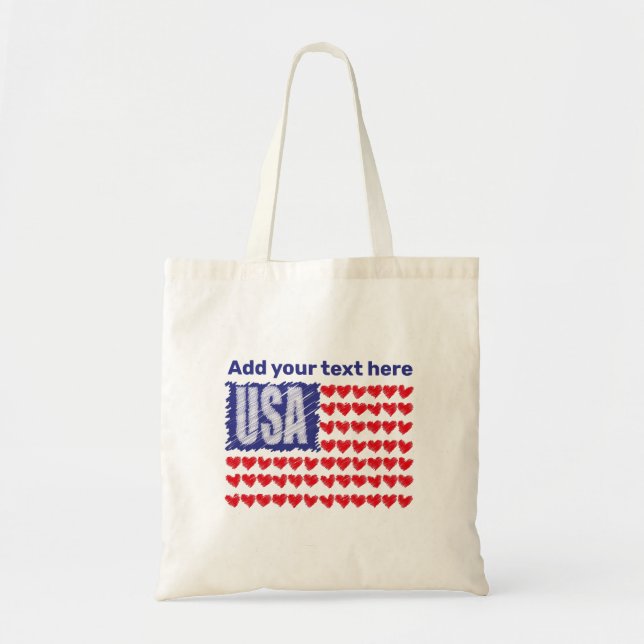 USA American Flag Tote Bag (Front)